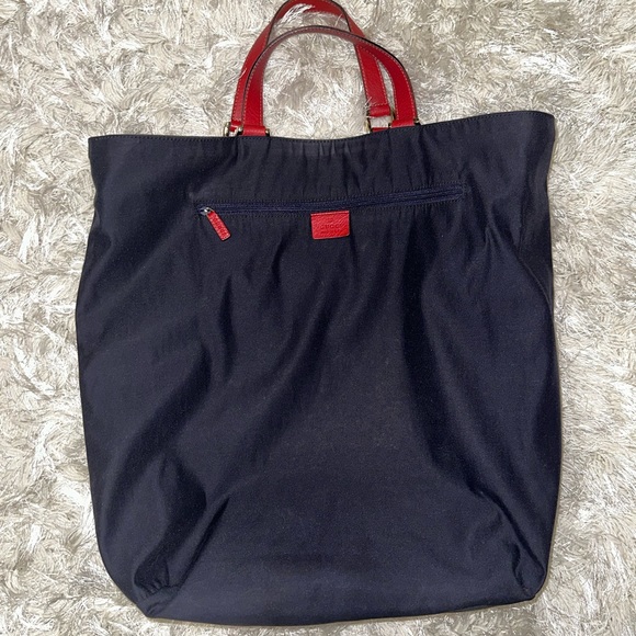 Vintage Gucci Large Abbey D Ring Tote - Red/Navy Blue - Picture 15 of 16